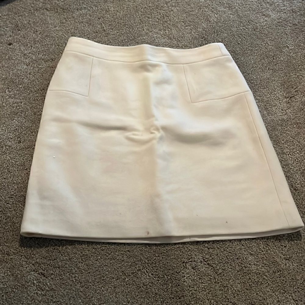J.Crew winter white dress skirt; fully lined. Heavy thick material. Size 2.